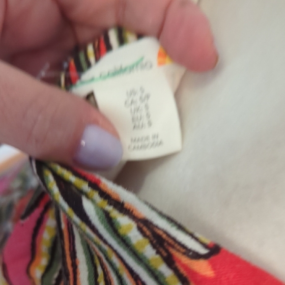 Linen Blend C&C California Coral Tropical Leaf Spaghetti-Strap Maxi Dress - Picture 6 of 8